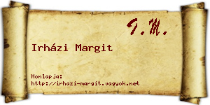 Irházi Margit névjegykártya